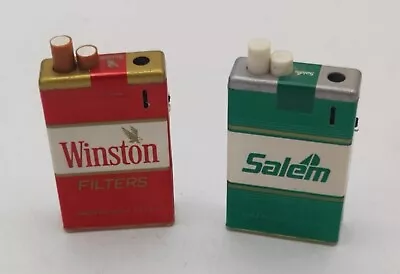 Vintage WINSTON SALEM  CIGARETTE PACK LIGHTERS Advertising Tobacco - Working  • $14.50