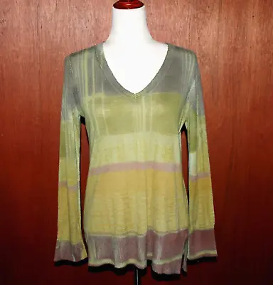 Marika Charles Ma+ch Women's  1 Small Dyed 100% Cashmere V Neck Sweater Green • $59.95