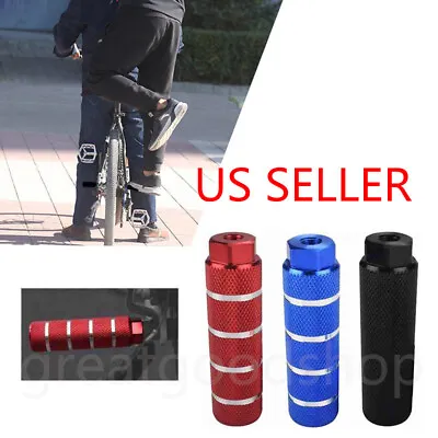 2pcs MTB BMX Bike Alloy Foot Stunt Pegs Footrest Lever Cylinder Grip 3/8'' Axle • $10.78