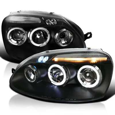 Fits 2006-2010 Vw Jetta Mk5 Golf Rabbit Led Halo Projector Headlights Black • $174.99