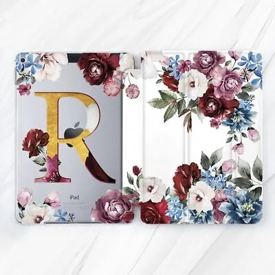 Custom Monogram Flowers Retro Case For IPad 10.2 Air 3 4 5 Pro 9.7 11 12.9 Mini • $26.96