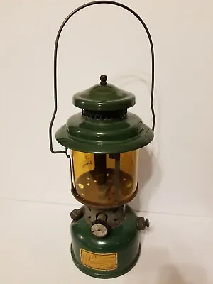 Vintage Coleman Military US  Gas Lantern  Coleman Stove & Lamp Co.  Amber Glass • $148