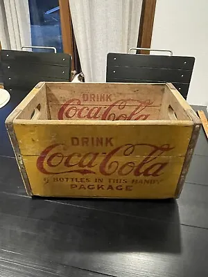 Vintage Coca-Cola Wooden Crate 6ct. Bottles In This Handy Package 1943 Stamped • $224.99