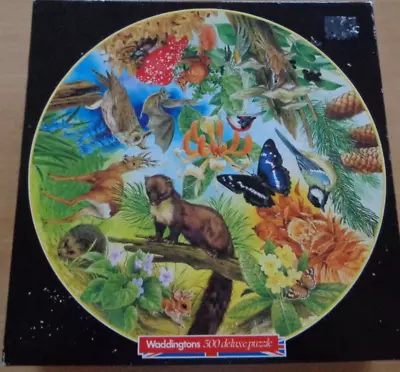 Waddingtons  (1985) 500 Piece Round  Jigsaw Puzzle - Woodland Wildlife • £2.99