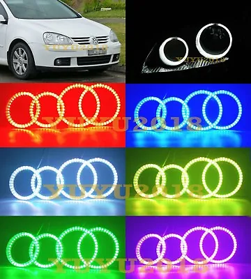 RGB LED Halo Ring For VW Golf Jetta Rabbit MK5 GTI R32 04-09 Angel Eye Lamp DRL • $54.61