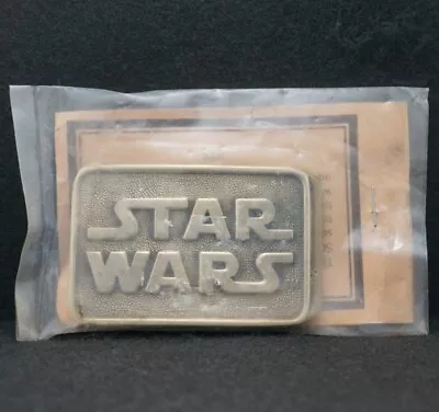 WD11101 *NOS* SWEET VINTAGE 1970s *STAR WARS* MOVIE LOGO SOLID BRASS BELT BUCKLE • $65