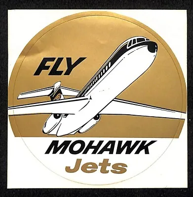 Fly Mohawk Jets (Mohawk Airlines 1945-1972) 4 3/8  X 4 3/8  Sticker VGC Scarce • $16.99