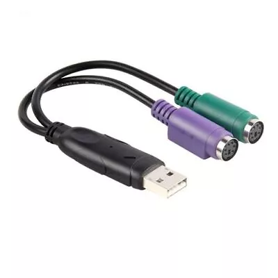 $1.88 • Buy Dual PS/2 PS2 Female To USB Male Cable Adapter Converter For Keyboard Mouse New