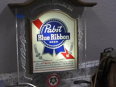 Vintage Pabst Blue Ribbon Lighted Crystal Advertising Wall Sign • $199.95