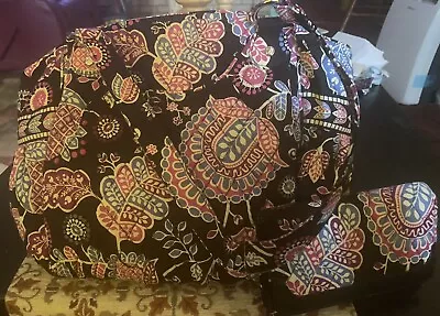 New Vera Bradley Tote With Wallet  Black With Paisley Multi Colored  • $15