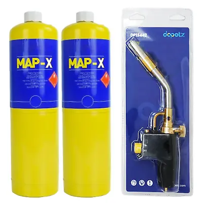 Fire Blow Torch Burner 3pcs And 2x Mapp-X Gas Cylinder 400g 1+2 • £66.79