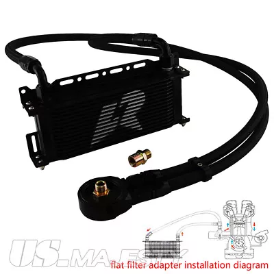 LR 15 Row AN10 Oil Cooler W/Bracket+Filter Adapter Hose Kit 3/4*16 & M20*1.5 BK • $106.90