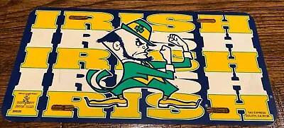 1990s NOTRE DAME FIGHTING IRISH PLASTIC LICENSE PLATE | VINTAGE ND | TAG EXPRESS • $6.75