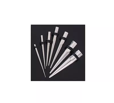 10 Pcs 0g/8mm Solid Surgical Steel Stretcher Tapers With Black Orings • $3.49