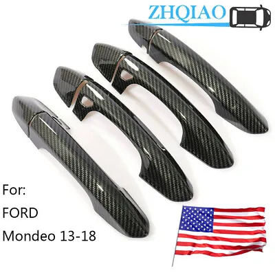 For 2013-2021 Ford Fusion Mondeo 15-20 Edge Carbon Fiber Door Handle Cover Smart • $21.99