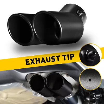 Car Rear Dual Exhaust Pipe Tail Muffler Tip Black Tail Pipe 1.5 -2.4  Inch EAW • $21.99