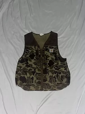 Vintage Vtg Carhartt Duck Camo Vest Mens Size Medium Made In The USA • $174.99