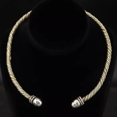 VTG Sterling Silver MEXICO TAXCO 6mm Braided 16.5  Heavy Collar Necklace - 105g • $52