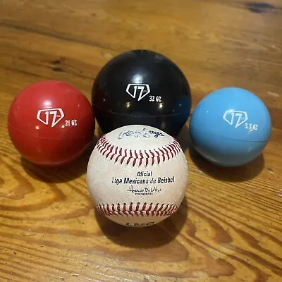 Weighted Plyo Baseball Throwing Pitching Set Of 4 - 32/21/5oz + LMB Pro Baseball • $29.99