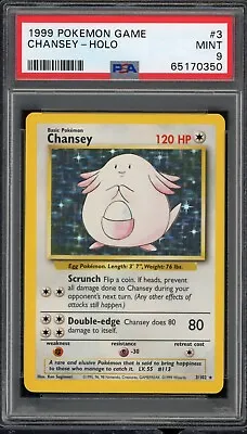 $100 • Buy Pokemon Chansey Base Set Unlimited Holo Rare #3 PSA 9 Mint -350