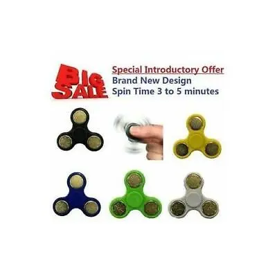 Hand Spinner Finger Fidget Weight Sensory Toy Addictive Stress Relief - 6 Colors • £3.29