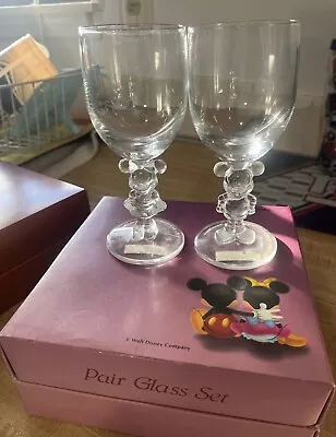 Disney Tokyo Mickey And Minnie Mouse Wine Glass Set Of 2 • $25
