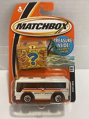 2005 Matchbox #18 W/Pirate Treasure Chest City Bus Metro Shuttle NOC 1:64 • $6.99