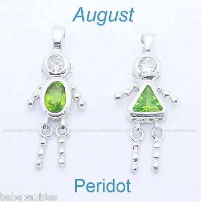 AUGUST Birthstone .925 Sterling Silver Baby Child Mother CHARM BOY GIRL NEW • $12.99