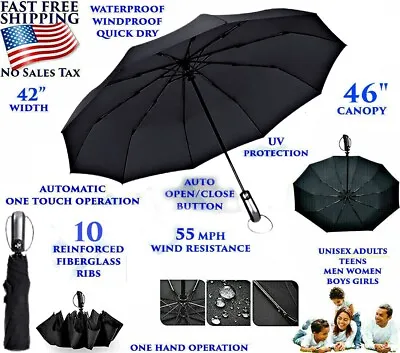 Best Umbrella Collapsible Windproof Foldable Heavy Duty Folding Large Portable • $22.90