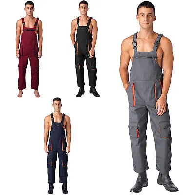 Mens Wear Resistant Overalls Jumpsuit Adjustable Straps Multiple Pockets Overall • $28