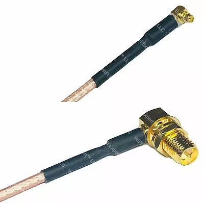 USA-CA RG316 MMCX MALE ANGLE To RP-SMA FEMALE ANGLE Coaxial RF Pigtail Cable • $12.74