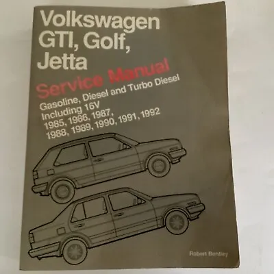 Volkswagen VW GTI Golf Jetta 1985-1992 Service Manual By R Bentley (L129) • $75.78