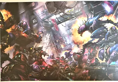 Warhammer Store Anniversary Limited A3 Print 40k Mechanicus Vs Genestealer Cults • £10