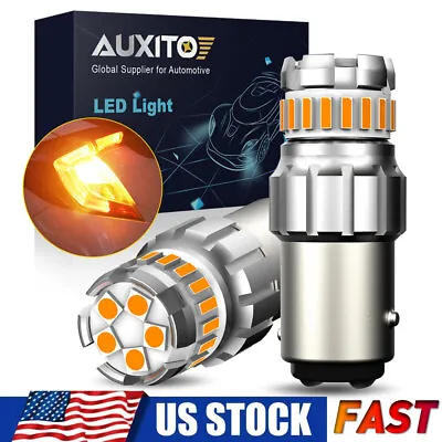 AUXITO 1157 LED Brake Reverse Turn Signal Sidemarker Light Bulbs Amber Yellow US • $11.39