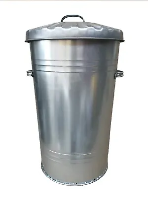 45l  Galvanised Metal Bin Waste Bin Retro Vintage Dustbin Horse Pet Feed Trash • £29.99