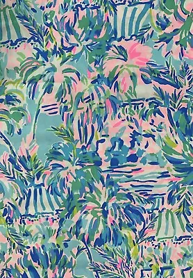 Lilly Pulitzer Cotton Poplin Fabric Blue Ibiza Cabana Cocktail 36  X 57  • $39