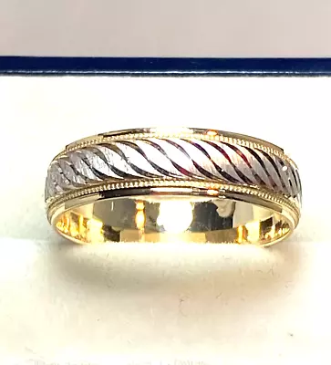 Superb Genuine Real 10K Yellow White Gold Men Women Ring Rings Diamond Cut (CX) • $188.98