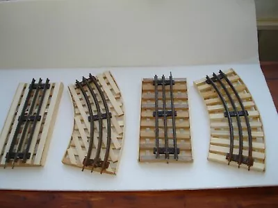 O Scale Reversible 10  Curved & Straight Wood Bridge Sections Look @ Pictures  • $12.99
