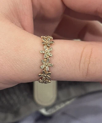 $70 • Buy Pandora Rose Gold Daisy CZ Ring