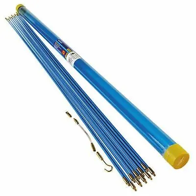 10M Cable Access Kit 1M X 10 Electricians Puller Rods Wires Draw Push Pulling • £11.89