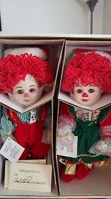 MARIE OSMOND FINE PORCELAIN Dolls Twins Jingle And Belle 11  Christmas MIB • $45