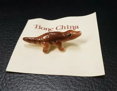 VINTAGE Miniature Bone China Ceramic Porcelain Crocodile Figurine NOS P6263 • $7.99