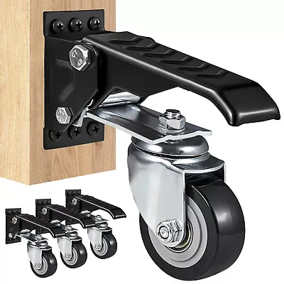 VEVOR Workbench Casters Kit Heavy Duty Retractable Wheels 165 Lbs Load Set Of 4 • $35.14