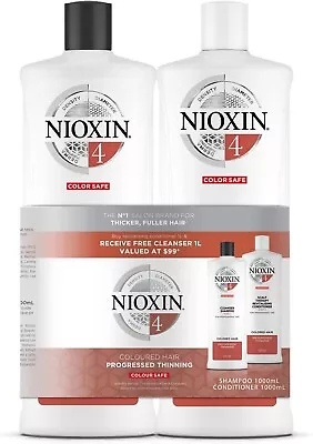 NIOXIN System 4 Duo Pack Cleanser Shampoo Scalp Therapy Conditioner-Au • $93.99