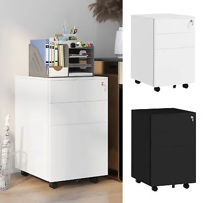 3-Drawer Filing Cabinet W/ Removable Pencil Tray Lockable File Cabinet • £64.99