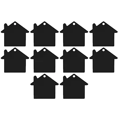 House Shape Blank Tags Metal Stamping Tag Blank Dog ID Tags Black 10 Pcs • $8.42