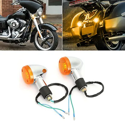 2x Bullet Amber Turn Signal Lights For Suzuki Boulevard C109R C50 S 40 50 83 AS • $16.72