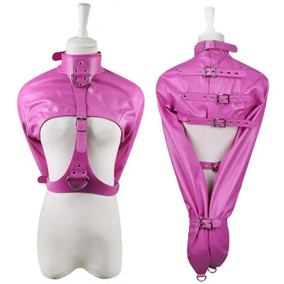 $39.99 • Buy Pink Asylum Straight Jacket Armbinder Open Cupless Top Costume Body Harness
