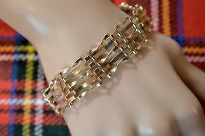 £479 • Buy 9 Ct GOLD Second Hand Old 5 Bar Gate Bracelet
