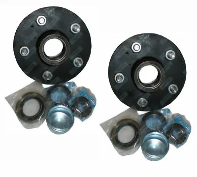 PAIR Holden HT Wheel Hub 5 Stud Trailer Boat Caravan Bearing Nut Seal Cap Black • $59.90